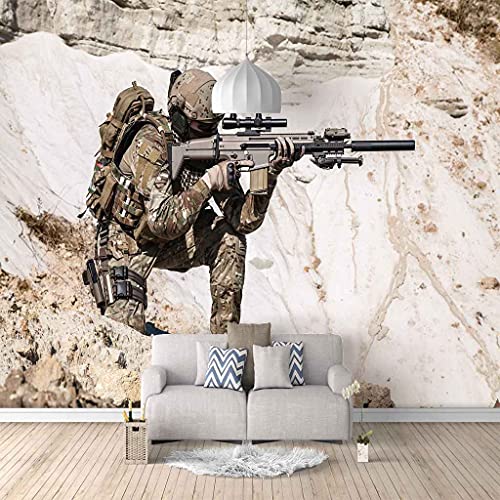 SUUKLI Fototapete Soldat Scharfschütze 250X175Cm Selbstklebende Tapete Fototapeten Vlies Tapeten Vliestapete Wandtapete Moderne Wanddeko Wandbild Wand Schlafzimmer Wohnzimmer Büro von SUUKLI