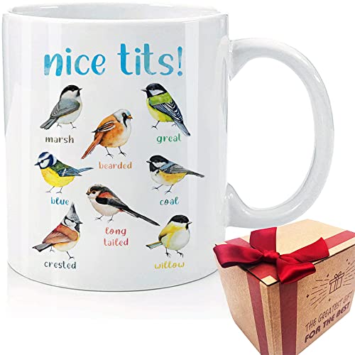 Schöne Meisen-Tasse, schöne Meisen, Vogel-Kaffeetasse, lustige Futtersprache, Vogelbeobachtung, Geschenke für sie, Frauen, Vogelliebhaber, Keramik-Kaffeetasse, lustiges Geschenk für Frauen von SUUURA-OO