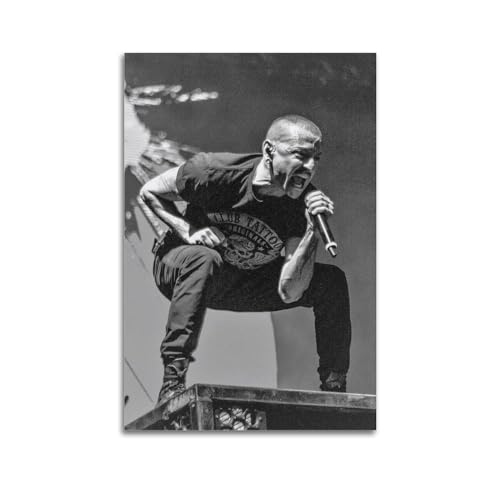 SUWALI Chester Bennington Leinwandbild Foto Auf Leinwand Rapper Wanddeko Vintage Abstrak Hip-Hop Rapper Wandbilder Premium Bilder Wandkunst Für Schlafzimmer 16x24inch(40x60cm) Unframe-style von SUWALI