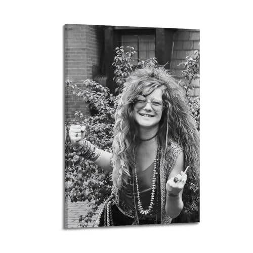 SUWALI Janis Joplin 1 Leinwandbild Foto Auf Leinwand Rapper Wanddeko Vintage Abstrak Hip-Hop Rapper Wandbilder Premium Bilder Wandkunst Für Schlafzimmer 12x18inch(30x45cm) Frame-style-1 von SUWALI