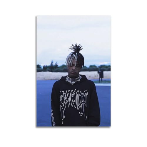 SUWALI XXXTentacion Leinwandbild Foto Auf Leinwand Rapper Wanddeko Vintage Abstrak Hip-Hop Rapper Wandbilder Premium Bilder Wandkunst Für Schlafzimmer 24x36inch(60x90cm) Unframe-style von SUWALI