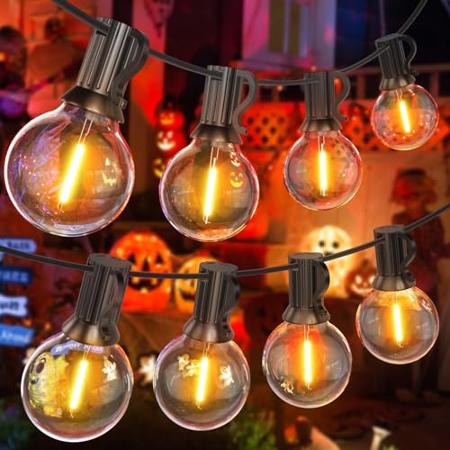 SUWIN LED Lichterkette Außen, 36.5M G40 Lichterkette Glühbirnen Hängeleuchten Aussen,Wasserdicht Garten Girlanden Lichter mit 60+2 Warmweiß Lampen für Party Weihnachten Bistro Außenbereich,120FT von SUWIN