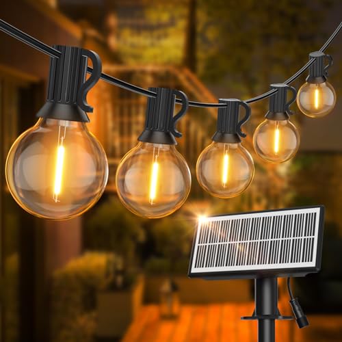 SUWIN Solar Lichterkette Außen,18M Lichterkette Glühbirnen Aussen 30+2 LEDS G40 Birnen, Wasserdichte 4 Modus Solar Garten Girlanden Lichter für Terrasse, Hinterhof, Balkon, Party (USB-Betriebene) von SUWIN