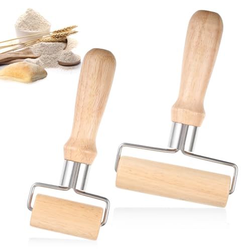 Nudelholz, 2 Stücke Teigroller, Kleine Und Mittlere Teigrolle, Rolling Pin Holz Geeignet Backrolle Backzubehör zum Ausrollen von Teig mit Der Hand, Pizza, Desserts Und Knödelhäuten Nudelholz, 2 Stücke Teigroller, Kleine Und Mittlere Teigrolle, Rolling Pin Holz Geeignet Backrolle Backzubehör zum Ausrollen von Teig mit Der Hand, Pizza, Desserts Und Knödelhäuten von SUWIWKKOA