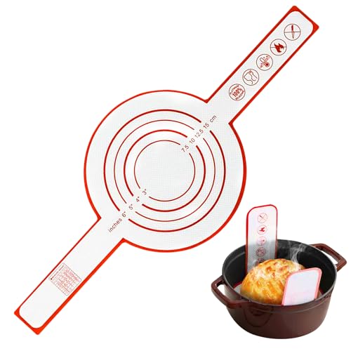 Silikon Backmatte fur Dutch Oven - Backmatte Silikon Teigunterlage, Wiederverwendbare Silikonmatte Backen mit Langen Griffen, ø21cm Bread Baking Mat Silicone Oven Mat Brotschlinge Dauerbackfolie Rund Silikon Backmatte fur Dutch Oven - Backmatte Silikon Teigunterlage, Wiederverwendbare Silikonmatte Backen mit Langen Griffen, ø21cm Bread Baking Mat Silicone Oven Mat Brotschlinge Dauerbackfolie Rund von SUWIWKKOA
