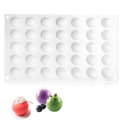 Pralinenform Silikonform Schokoladenform Kugelform 35 Löcher Ø 2cm Mini Halbkugelform Silikon Kugelform, Silikon Halbkugelform Pralinen Hohlkörper Schokoladenform für DIY von SUWIWKKOA