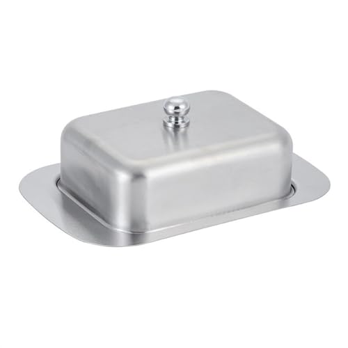 Butterdose aus Edelstahl mit Deckel, Butter- und Käsetablett in Premiumqualität, moderner, minimalistischer Snackteller for den Einsatz in Restaurants und Hotels von SUWOOPH