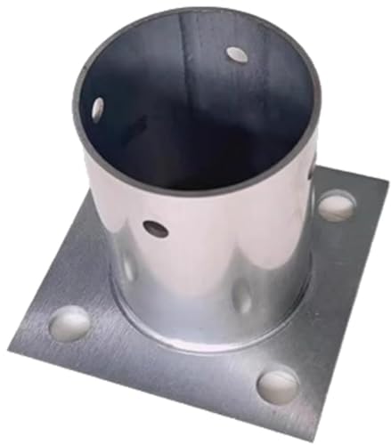 Pfostenfußhalterung aus Edelstahl 304, runde Pfostenstütze mit vorinstallierten Befestigungen, Säulenschutz for Deckzäune(150x120mm/5.9x4.7in) von SUWOOPH
