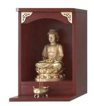 SUWOOPH Meditationsregal aus Holz – Wandmontierbarer Altartisch for den Schreibtisch als Zen-Dekoration und zur Präsentation von Statuen(Brown,26x45cm) von SUWOOPH