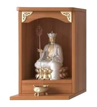 SUWOOPH Meditationsregal aus Holz – Wandmontierbarer Altartisch for den Schreibtisch als Zen-Dekoration und zur Präsentation von Statuen(Orange,26x36cm) von SUWOOPH