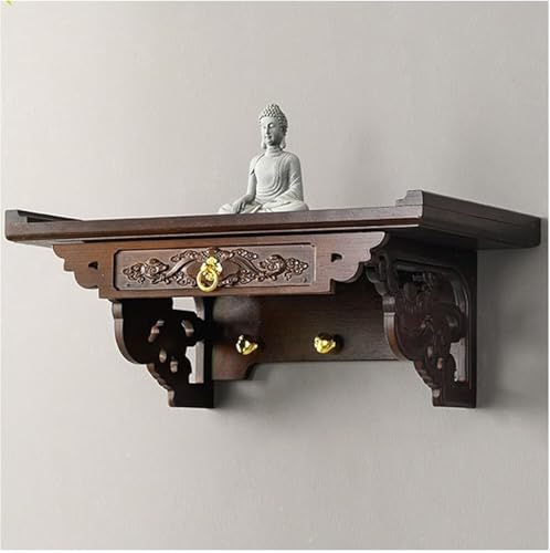 SUWOOPH Wandregal aus Holz – handgefertigter Mehrzweck-Präsentationsständer for Wohndekor, Zen-Meditation und kulturelle Artefakte(50cm) von SUWOOPH
