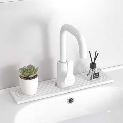 Wasserhahnmatte für Küchenspüle – wasserabsorbierende Steinwanne für Spüle, Kieselgur, schnell trocknende Wasserhahnmatte, Wasserhahn-Spritzschutz für Badezimmer-Theke von SUXLINA