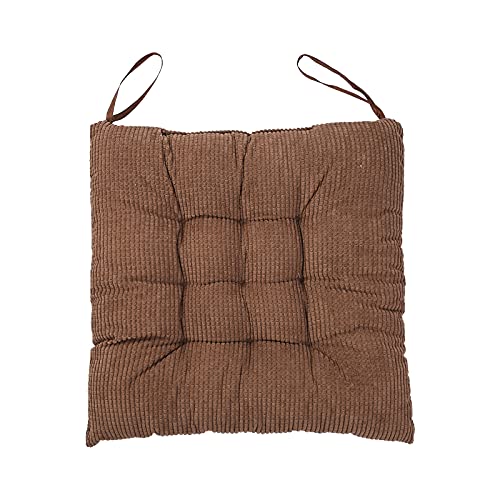 SUXUMHAO 1 x weiches Stuhl-Sitzkissen, Esszimmerstuhlkissen, 40 x 40 cm, Reißverschluss-Design, Seil-Design, für drinnen und draußen, Braun von SUXUMHAO