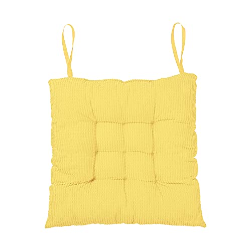 SUXUMHAO 1 x weiches Stuhl-Sitzkissen, Esszimmerstuhlkissen, 40 x 40 cm, Reißverschluss-Design, Seil-Design, für drinnen und draußen, Gelb von SUXUMHAO