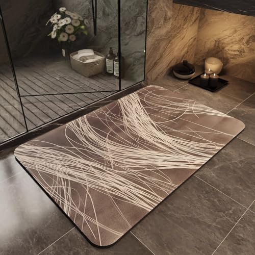 SUXUMHAO Badezimmerteppich, rutschfester Plüsch, zotteliger Teppich, Maschinenwäsche, chemische Reinigung, Läufer, Badematte, Zubehör, Dekor, 38,1 x 58,4 cm (E) W6 von SUXUMHAO