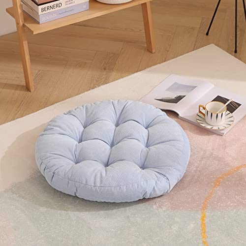 SUXUMHAO Bodenkissen, 55,9 cm, rundes Sitzkissen für den Außenbereich, Bodenpolster, Meditationskissen für Yoga, Wohnzimmer, Sofa, Balkon, Himmelblau, 1 von SUXUMHAO