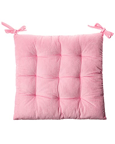 SUXUMHAO Cord-Stuhlkissen mit Bändern, ultraweich, warmes Bodenkissen für Kinder, zum Lesen, bequem, quadratisch, Sitzkissen für Erwachsene, 40 x 40 cm, Rosa von SUXUMHAO