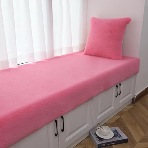 SUXUMHAO Einfarbiger Plüschteppich, dekorativer Plüschteppich, rutschfest, geeignet für Schlafzimmer und Innenbereich, Rosa, 40 x 100 cm von SUXUMHAO