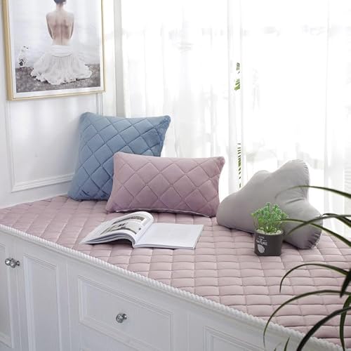 SUXUMHAO Einfarbiger Plüschteppich, dekorativer Plüschteppich, rutschfester Teppich, geeignet für Schlafzimmer und Innenbereich, Lila, 70 x 180 cm von SUXUMHAO