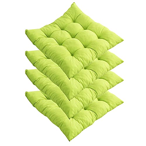 SUXUMHAO Esszimmerstuhlkissen mit Bändern, weich, bequem, rutschfest, quadratisch, für Küche, Esszimmer, Büro, Wohnzimmer, Terrasse, 4 Stück (Grün) von SUXUMHAO
