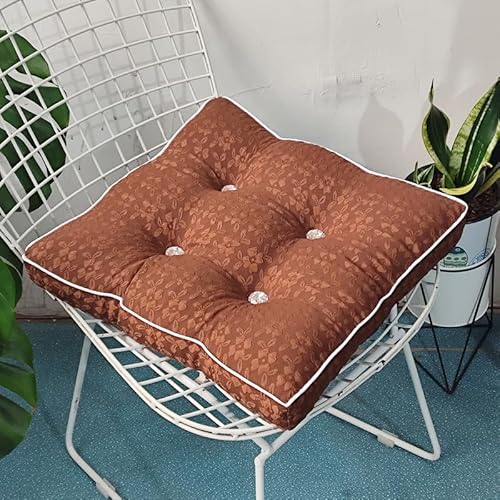 SUXUMHAO Kissen, für Garten, Terrasse, Zuhause, Küche, Büro, dick, bequem, 40 x 40 x 9 cm, Braun, 2 Stück von SUXUMHAO