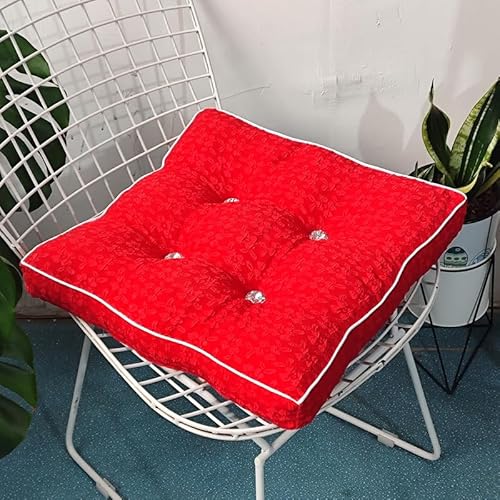 SUXUMHAO Kissen für Garten, Terrasse, Zuhause, Küche, Büro, dick, bequem, 40 x 40 x 9 cm, Rot, 4 Stück von SUXUMHAO