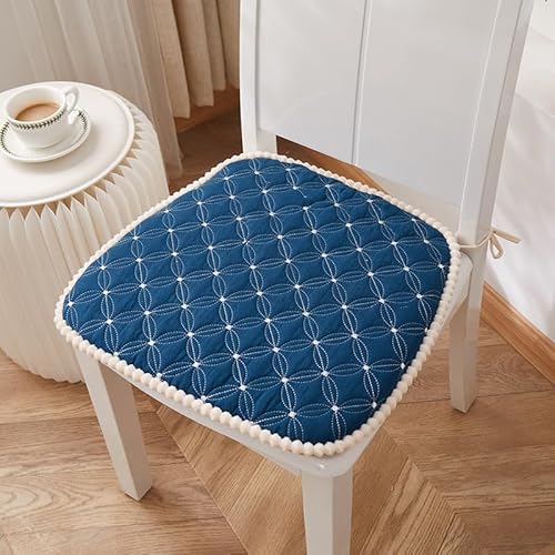 SUXUMHAO Kissen für Garten, Terrasse, Zuhause, Küche, Büro, dick, bequem, 42 x 44 cm, Dunkelblau, 4 Stück 02 von SUXUMHAO