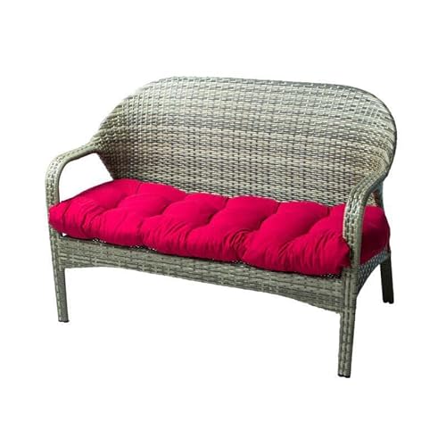 SUXUMHAO Loveseat Bankkissen für den Außenbereich, rutschfestes Stuhlkissen, verdickt, Schaukelstühle, für Reisen, Urlaub, Garten, Innen- und Außenbereich, 130 x 50 cm, Rot von SUXUMHAO