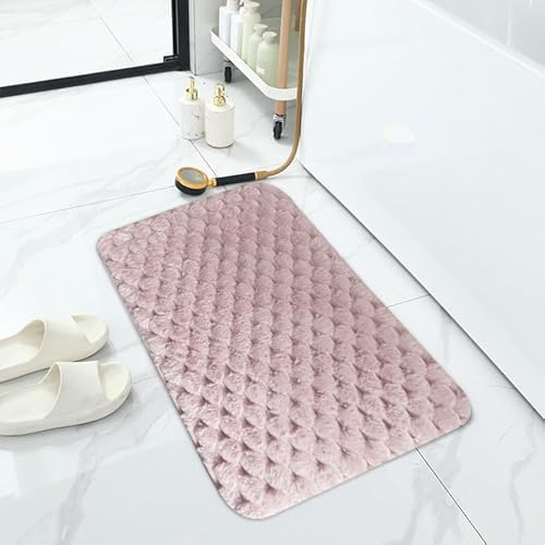 SUXUMHAO Luxuriöser Badezimmerteppich, extra weich und saugfähig, Mikrofaser-Badteppich, rutschfester Plüsch, zotteliger Badteppich, maschinenwaschbar, trocknergeeignet, Badematten für Badezimmerboden von SUXUMHAO