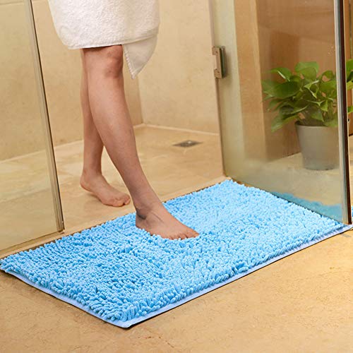 SUXUMHAO Plüsch-Chenille-Badteppich, extra weich und saugfähig, Mikrofaser, rutschfester Läufer, Teppich für Badewanne, Badezimmer, Duschmatte, Himmelblau, 40,6 x 61 cm SUXUMHAO Plüsch-Chenille-Badteppich, extra weich und saugfähig, Mikrofaser, rutschfester Läufer, Teppich für Badewanne, Badezimmer, Duschmatte, Himmelblau, 40,6 x 61 cm von SUXUMHAO