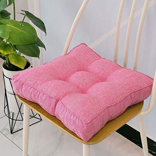 SUXUMHAO Quadratisches, gepolstertes Stuhlkissen aus Kunstleinen, weich, solide Stuhlpolster, bequemes Sitzen für Büro, Zuhause oder Auto, 50,8 x 50,8 cm, Rosa SUXUMHAO Quadratisches, gepolstertes Stuhlkissen aus Kunstleinen, weich, solide Stuhlpolster, bequemes Sitzen für Büro, Zuhause oder Auto, 50,8 x 50,8 cm, Rosa von SUXUMHAO