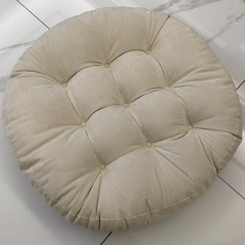 SUXUMHAO Rundes Stuhlkissen, 55,9 x 55,9 cm, Bodenkissen für Innen- und Außenbereich, Terrassenmöbel, Sitzkissen, Meditationskissen für Yoga, Wohnzimmer, Sofa, Balkon, Khaki von SUXUMHAO