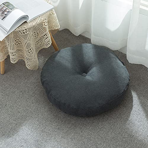 SUXUMHAO Rundes solides Bodensitzkissen, weich, bequem, dick, Stuhlkissen, Tatami für Meditation, Yoga, Wohnzimmer, Balkon (Dunkelgrau, 45,7 x 45,7 cm) von SUXUMHAO