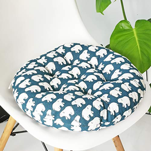 SUXUMHAO Stuhlkissen, Boho-Stil, weich, rund, für Garten, Terrasse, Zuhause, Küche, Büro, Eisbär, Durchmesser 45,7 cm von SUXUMHAO