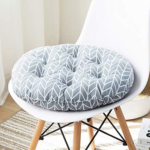 SUXUMHAO Stuhlkissen, Boho-Stil, weich, rund, für Garten, Terrasse, Zuhause, Küche, Büro, Gitter, Blau, Durchmesser 45,7 cm von SUXUMHAO