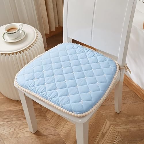 SUXUMHAO Stuhlkissen mit Bändern für Esszimmerstühle, weich und bequem, strukturiertes Memory-Schaum, Küchenstuhl-Pads mit rutschfester Unterseite, Himmelblau, für Innenbereich, Esszimmer, Stuhlkissen von SUXUMHAO