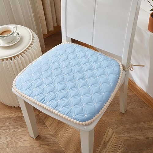 SUXUMHAO Stuhlkissen mit Bändern für Esszimmerstühle, weich und bequem, strukturiertes Memory-Schaum, Küchenstuhl-Pads mit rutschfester Unterseite, Himmelblau, für Innenbereich, Esszimmer, Stuhlkissen SUXUMHAO Stuhlkissen mit Bändern für Esszimmerstühle, weich und bequem, strukturiertes Memory-Schaum, Küchenstuhl-Pads mit rutschfester Unterseite, Himmelblau, für Innenbereich, Esszimmer, Stuhlkissen von SUXUMHAO