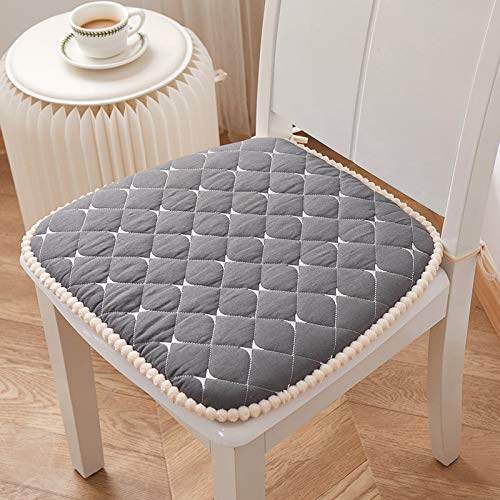 SUXUMHAO Stuhlkissen mit Bändern für Esszimmerstühle, weich und bequem, strukturiertes Memory-Schaum, Küchenstuhl-Pads mit rutschfester Unterseite, grau, für Innenbereich, Esszimmer, Stuhlkissen von SUXUMHAO