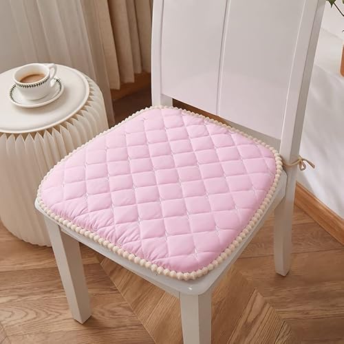 SUXUMHAO Stuhlkissen mit Bändern für Esszimmerstühle, weich und bequem, strukturiertes Memory-Schaum, Küchenstuhl-Pads mit rutschfester Unterseite, rosa Stuhlkissen für den Innenbereich, Esszimmer SUXUMHAO Stuhlkissen mit Bändern für Esszimmerstühle, weich und bequem, strukturiertes Memory-Schaum, Küchenstuhl-Pads mit rutschfester Unterseite, rosa Stuhlkissen für den Innenbereich, Esszimmer von SUXUMHAO