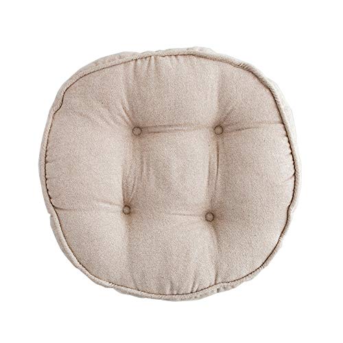 SUXUMHAO Weiche Stuhlpolster, 45,7 cm Durchmesser, super bequem, dick, einfarbig, rundes Sitzkissen für Küche, Esszimmer, Büro, Beige, 45,7 x 45,7 cm von SUXUMHAO