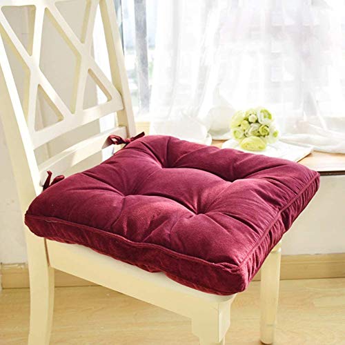 SUXUMHAO Weiches Kissen für Terrassen- und Outdoor-Stuhl, mit Bändern, für drinnen und draußen, 45,7 x 45,7 x 8,1 cm, Weinrot, 1 Stück SUXUMHAO Weiches Kissen für Terrassen- und Outdoor-Stuhl, mit Bändern, für drinnen und draußen, 45,7 x 45,7 x 8,1 cm, Weinrot, 1 Stück von SUXUMHAO