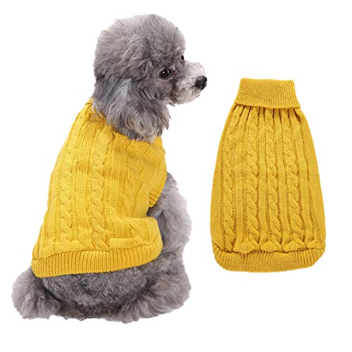 suxuMhao Hundebekleidung für Hunde, weich, dick, warm, Winter, Welpenpullover für Hunde, Gelb, Größe 3XL suxuMhao Hundebekleidung für Hunde, weich, dick, warm, Winter, Welpenpullover für Hunde, Gelb, Größe 3XL von SUXUMHAO