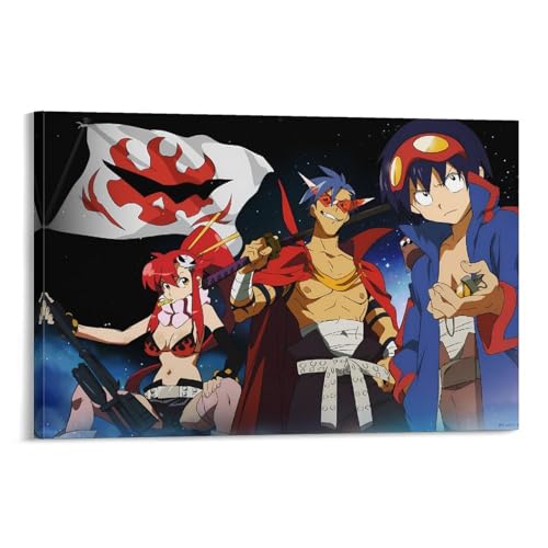 SUYEKON Gurren Lagann Anime-Poster (15) auf Leinwand, Wandkunstdruck, Poster, Foto, Gemälde, Poster, Raumdekoration, 60 x 90 cm von SUYEKON