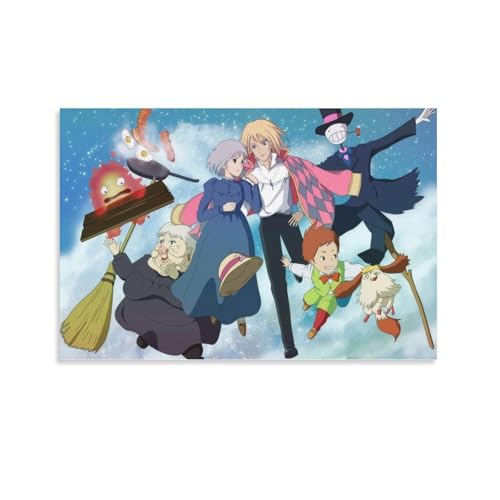SUYEKON Miyazaki Hayao Anime-Poster, Howl S, bewegliches Schloss, Familiengemälde auf Leinwand, Wandkunst, Poster, Rollbild, Wanddekoration, Heimposter, 30 x 45 cm SUYEKON Miyazaki Hayao Anime-Poster, Howl S, bewegliches Schloss, Familiengemälde auf Leinwand, Wandkunst, Poster, Rollbild, Wanddekoration, Heimposter, 30 x 45 cm von SUYEKON