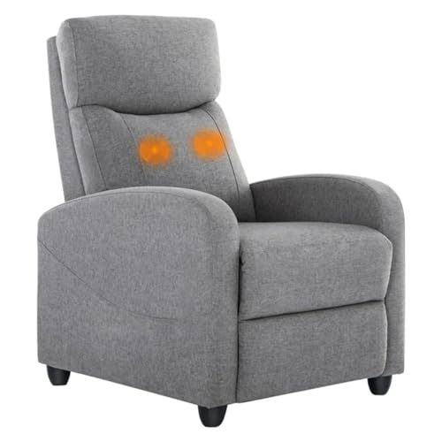 Loungesessel, Wohnzimmersessel, Massagesessel aus Stoff, Verstellbarer moderner Sessel mit gepolsterter Sitz- und Rückenlehne, Sofa-Couch von SUYHKO