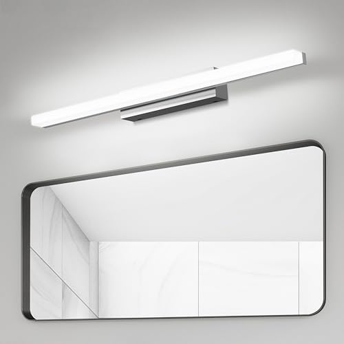 SUZNIU Led Spiegelleuchte Badezimmer, 40CM Spiegelschrank Bad IP44 Kaltes Weiß 6000K Wandleuchte Badezimmer, 6W Spiegellampe Badezimmerlampe Spiegelleuchte Bad Schrankleuchte Spiegel Beleuchtung von SUZNIU