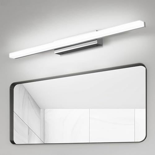SUZNIU Led Spiegelleuchte Badezimmer, 60CM Spiegelschrank Bad IP44 Kaltes Weiß 6000K Wandleuchte Badezimmer, 10W Spiegellampe Badezimmerlampe Spiegelleuchte Bad Schrankleuchte Spiegel Beleuchtung von SUZNIU