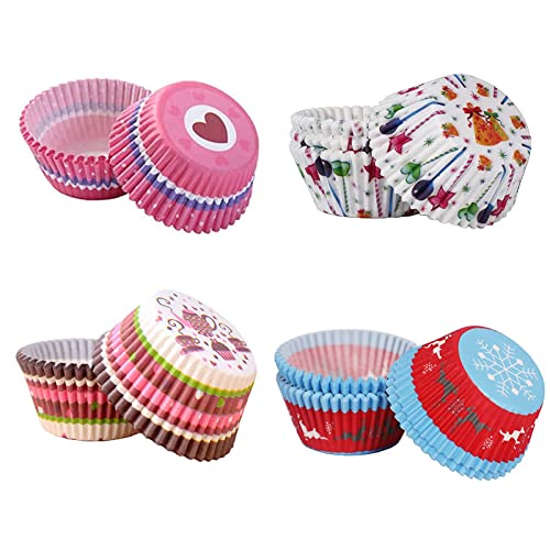 SUpotry 400 Stück Muffinförmchen Papier, Mini Muffins Papierförmchen, Cupcake Förmchen, Fällen Liners Wrapper für Hochzeit, Geburtstag, Party, Dessert, Backen, Einweg Backförmchen von SUpoetry