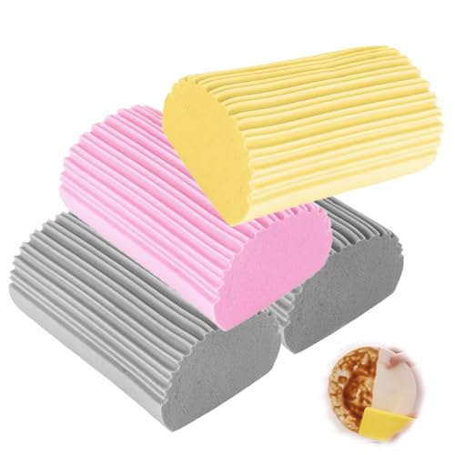 Staubschwamm, Damp Duster, Damp Duster Schwamm, 4 Stück Damp Clean Duster Schwamm, Wiederverwendbarer Staubentfernungsschwamm für Fenster, Jalousien, Geländer, Sofas und Türspalten von SUpoetry