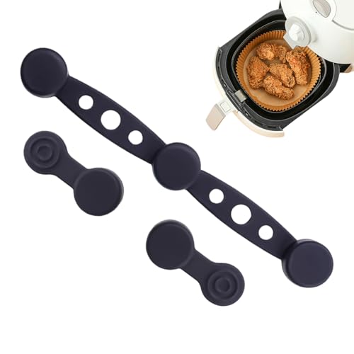 SVCEQZE 2 Stück Silikon Magnetschnalle, 10.4x1.4cm Magnetschnalle Heißluftfritteuse, Magnete Airfryer Backpapier, Luftbraten Magnet Silikonschnallen, Ersatzteile Für Das Halten Von Pergamentpapier von SVCEQZE